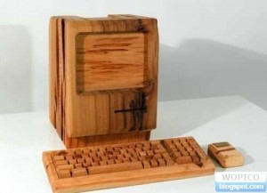 Создать мем: computer, деревянный компьютер, wooden