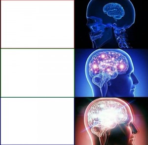 Create meme: big brain, brain, brain
