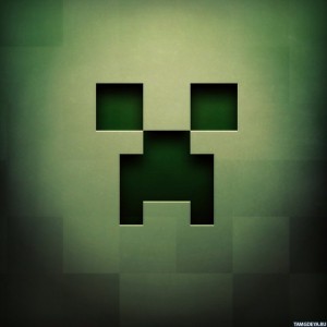 Create meme: creeper, head creeper, green squares from minka