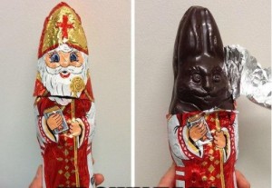 Create meme: funny packaging design, chocolate Santa Claus