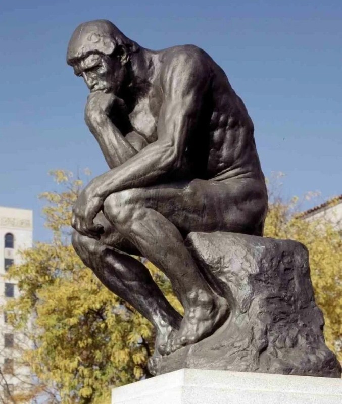 Create meme: rodin's thinker sculpture, the thinker statue, thinker sculpture by michelangelo