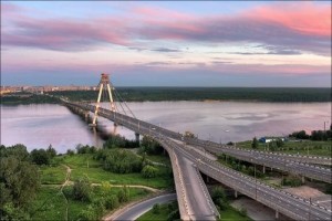 Создать мем: вид моста в г. череповец ,вологодской области., октябрьский мост, мост через шексну в череповце