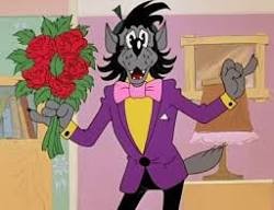 Create meme: wolf with a bouquet, wolf from nu pogodi with flowers, wolf from nu pogodi 