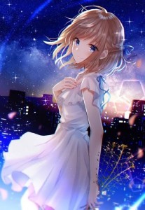 Create meme: anime girl in a white dress with diamonds, beautiful anime, beautiful anime girl