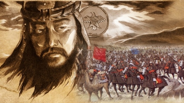 Create meme: Genghis Khan , the Mongol horde, Genghis Khan drawing