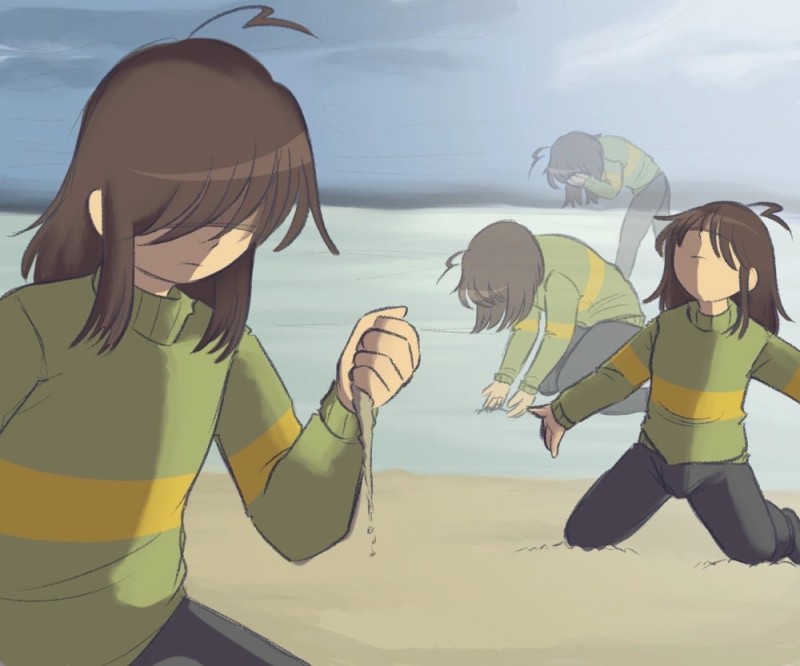 Создать мем: frisk undertale, chara undertale, андертейл чара и фриск