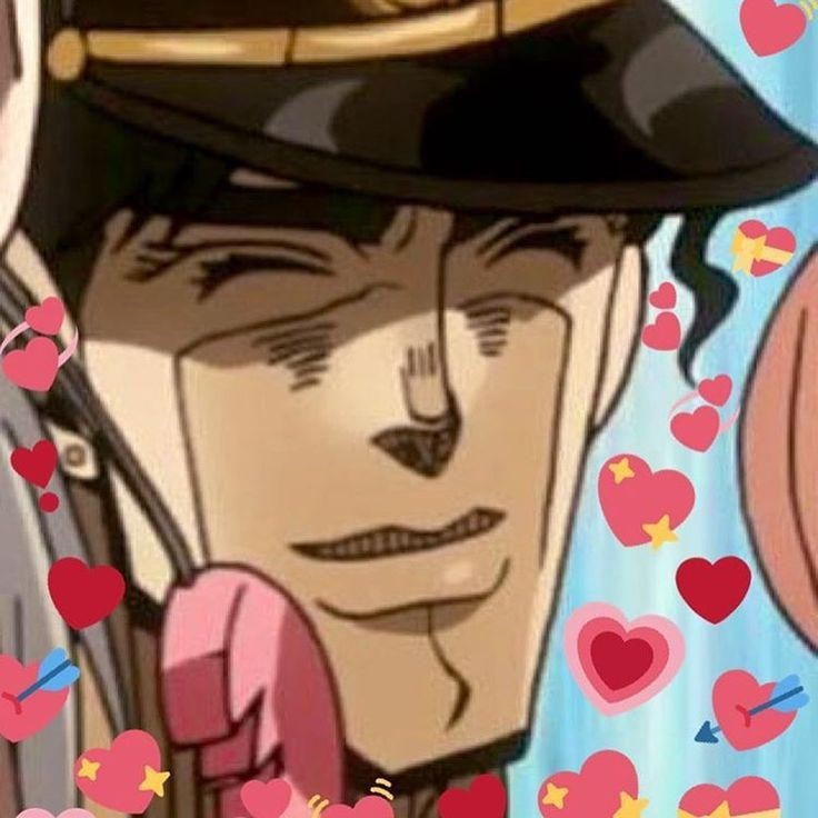 Create meme: jotaro smile, Ann of jojo, jotaro 