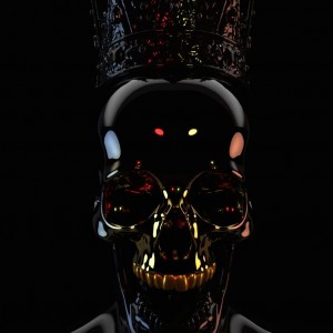 Create meme: skull mask Wallpaper, picture of a crown with a skull on a black background, skull