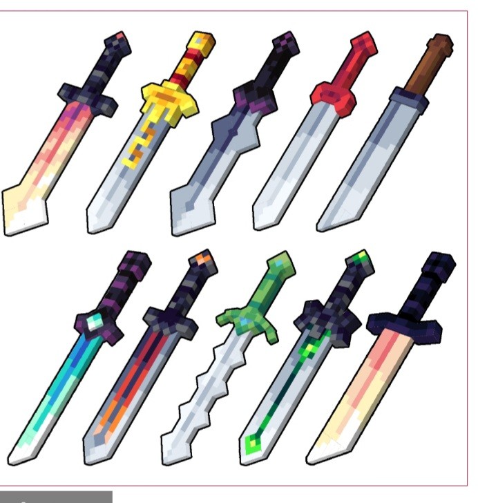 Создать мем: мечи майнкрафт, разные мечи в майнкрафте, майнкрафт мод на меч кладенец