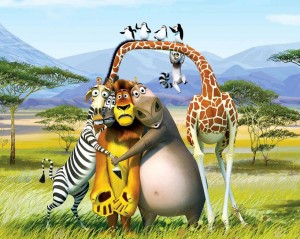 Create meme: Madagascar cartoon, Madagascar Alex Marty Gloria and Melman, Zebra Madagascar pictures