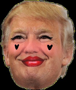 Создать мем: трамп по английский, трамп клоун, трамп лицо прозрачное