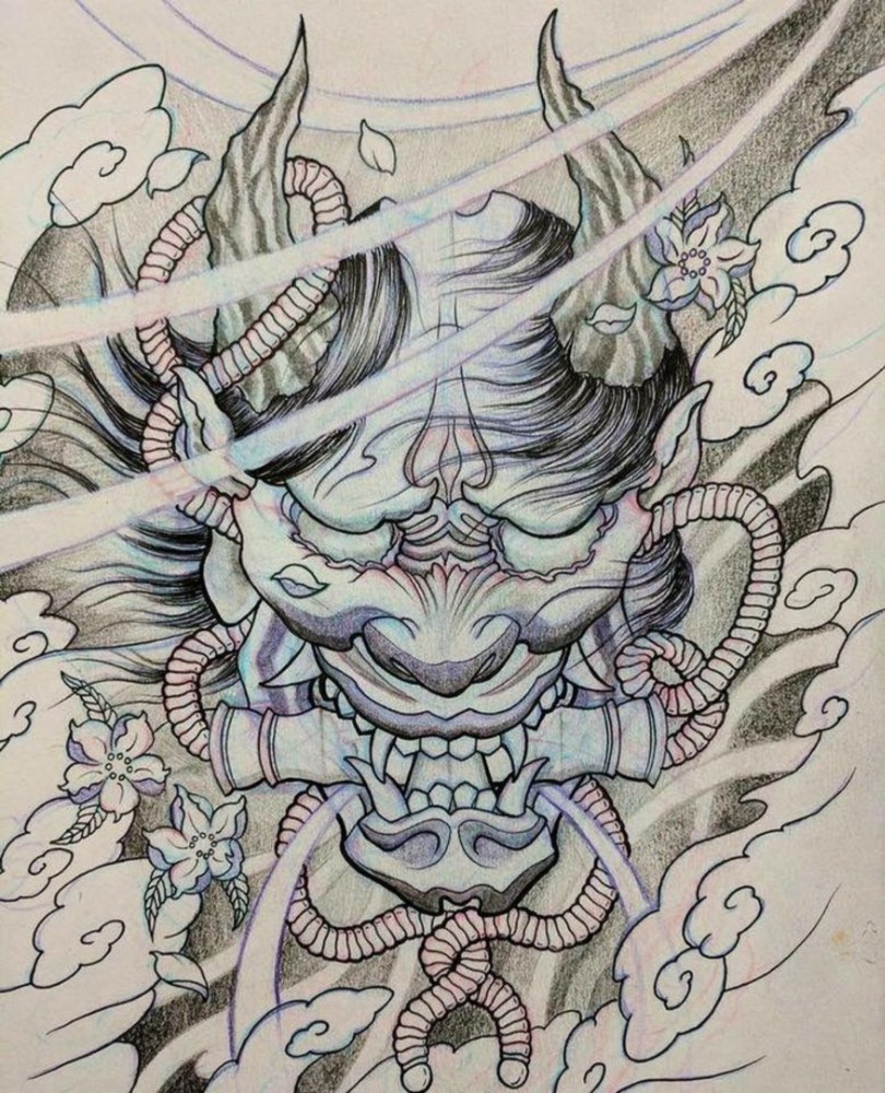 Dragon Mask Tattoo - Carinewbi