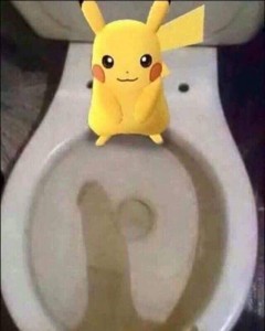 Создать мем: пикачу задом, pikachu on toilet, pikachu meme