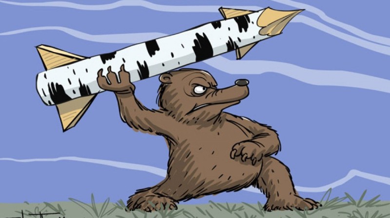 Create meme: A bear with a nuclear baton, cartoons of Elkin the bear throwing a log, humor 