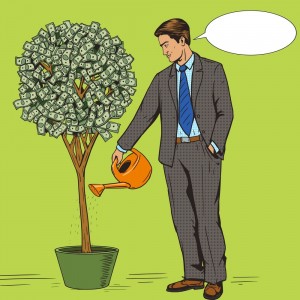 Create meme: businessman, money tree, the money or ability