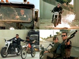 Create meme: terminator, motorcycle, Terminator