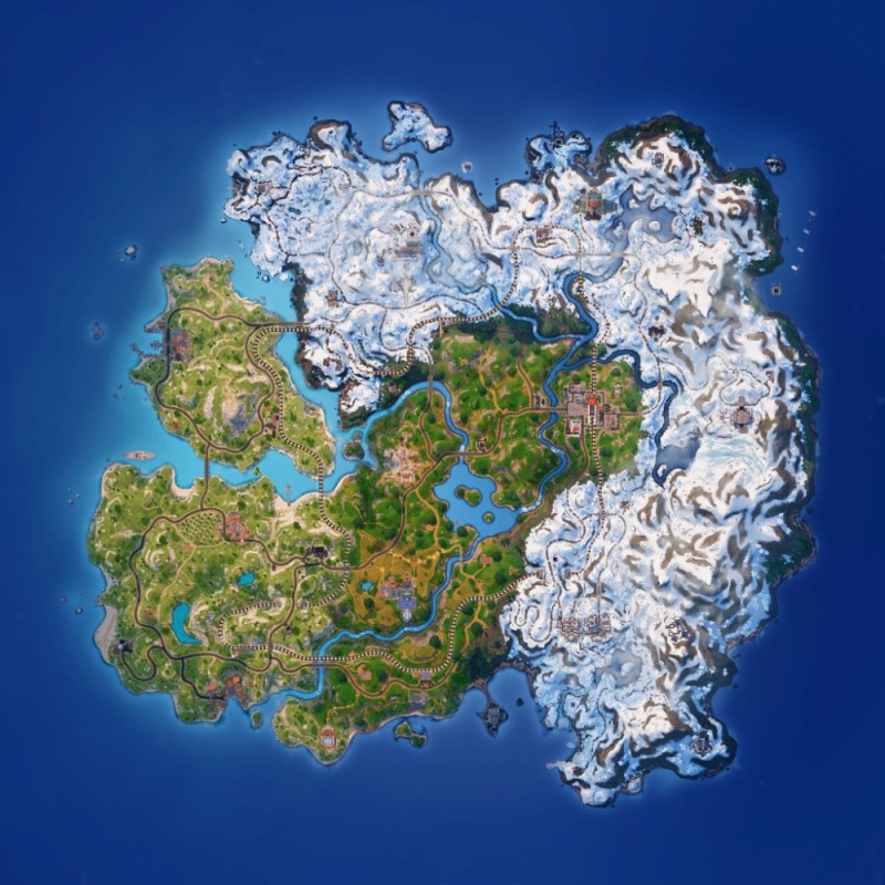 Create meme: map of the fortnight, a map from the game Fortnight, Map 1 of the Fortnight chapter