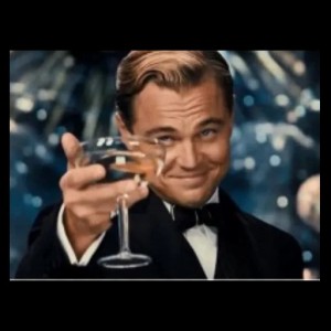 Create meme: DiCaprio raises a glass, DiCaprio Gatsby, Leonardo DiCaprio