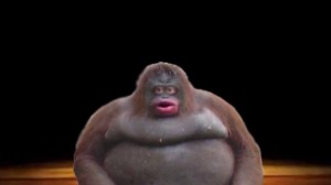Create meme: monke, monkey uh oh stinky, fat monkey