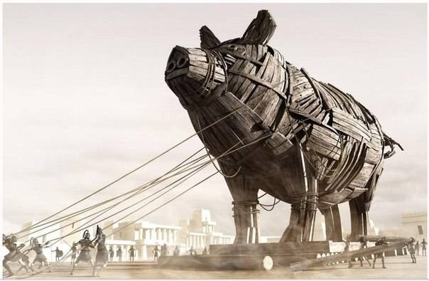 Create meme: trojan pig, The Trojan horse is a pig, Trojan