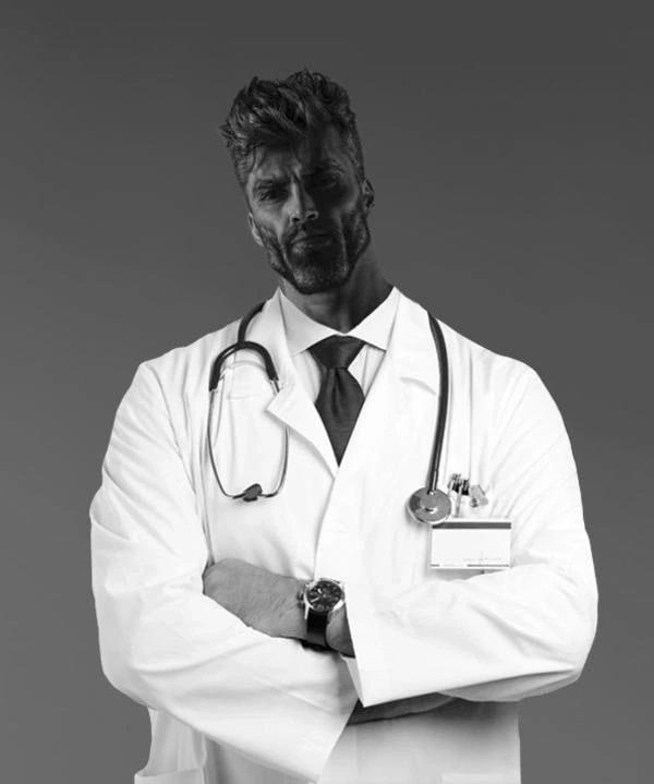 Создать мем: tablock спрей от курения, врач на белом фоне, доктор в больнице