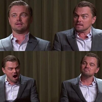 Create meme: dicaprio Leonardo Wilhelm, Leonardo DiCaprio's facial expressions, Da vinci leonardo