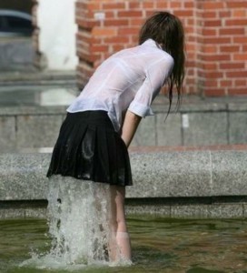 Create meme: I drip, drip pictures, the girl in the fountain memorial