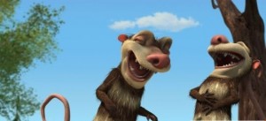 Create meme: ice age, ice age possums, two possum from ice age