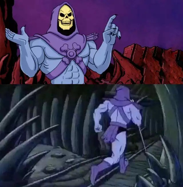 Create meme: hee Myung, skeletor meme template, skeletor meme