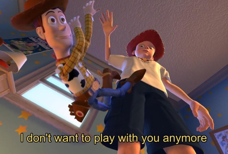 Create meme: toy story 2, Toy Story Andy dumps Woody, toy story 