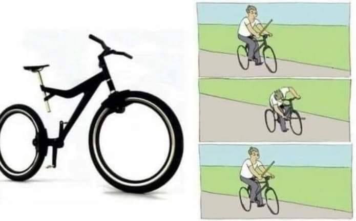 Create meme: bike stick in the wheel, memes about the bike, meme of bike spokes in the wheel