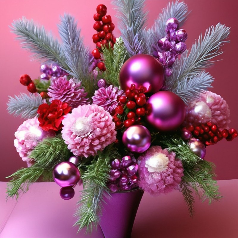 Create meme: New Year's composition, New Year's compositions with flowers, New Year bouquets and compositions