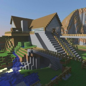 Create meme: Minecraft, house minecraft, minecraft mansion