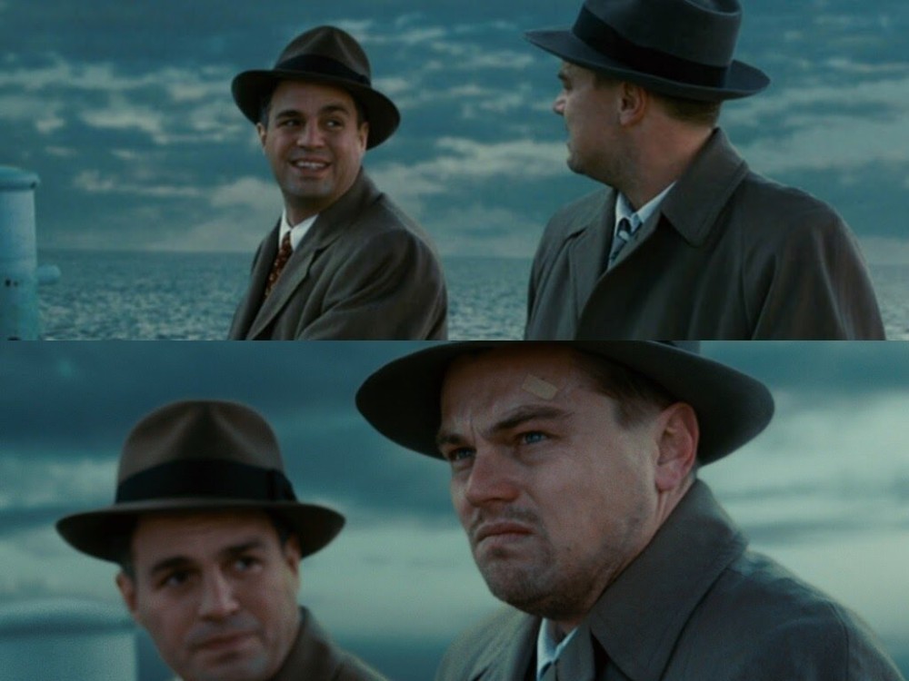 Create meme: DiCaprio shutter island, DiCaprio meme of shutter island, DiCaprio shutter island 