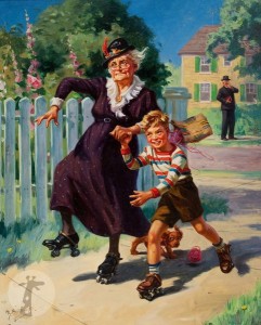 Создать мем: картины прикольные бабушка и внук, иллюстратор john henry «hy» hintermeister, бабушка с внуками картинки прикольные
