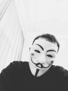 Создать мем: лицо, anonymous, в маске