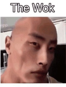 Создать мем: брови мем, азиат, the wok china meme
