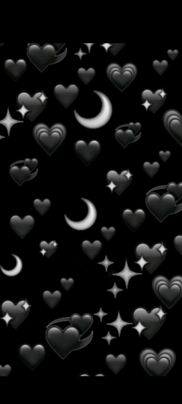 Create meme: black background with hearts, heart black background, black background