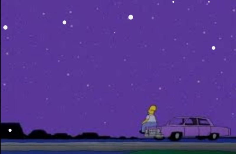 Create meme: Homer Simpson , the simpsons , the simpsons starry sky