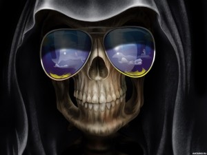 Create meme: Screensaver on your desktop, skull glasses Wallpaper, the skull in the hood
