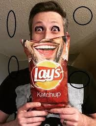 Create meme: chips leis, football pack of lay's, take a selfie with the football pack of lay's