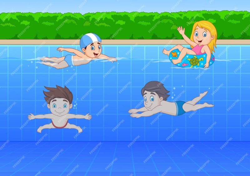 Create meme: swimming pool for kids cartoon, to swim in the pool, drawing of the pool