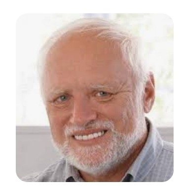 Create meme: grandfather Harold meme, meme Harold hide the pain, Harold smile