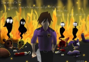 Create meme: anime purple guy die in a fire, fun if, creepypasta