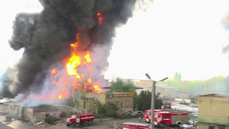 Create meme: fire , a gas explosion, explosions in Kiev