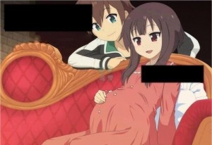 Kazuma is a serious oppai fan. - Imgflip