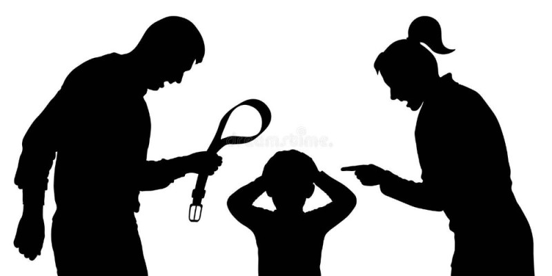 Create meme: conflict with parents silhouette, the silhouette of cursing parents and children, Violence silhouette