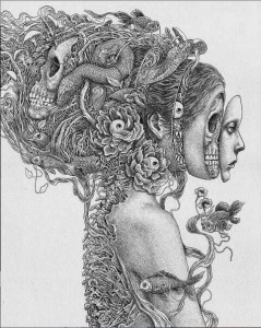 Создать мем: богини тату эскиз, медуза горгона в профиль, Горгона Медуза