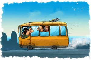 Create meme: eski minibüs süsü, game bus, the bus cartoon