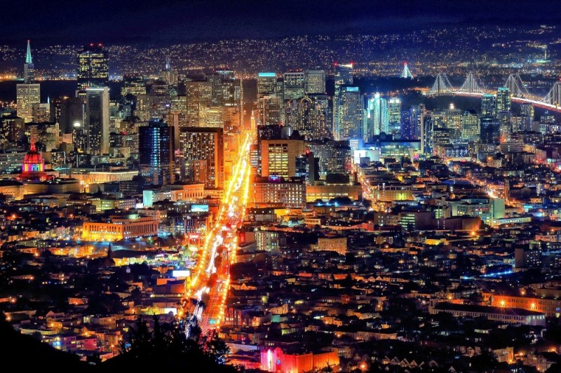 Create meme: san francisco at night, San Francisco is a city, San Francisco california